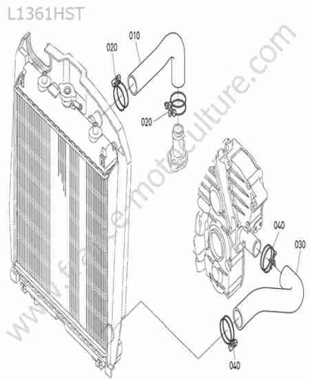 KUBOTA - L1361 : Durites radiateur