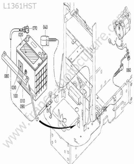 KUBOTA - L1361 : Batterie
