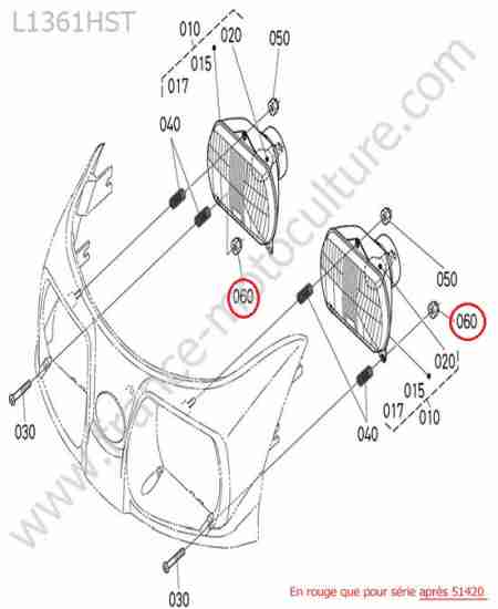 KUBOTA - L1361 : Phares avant