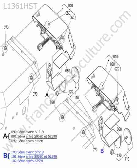 KUBOTA - L1361 : Feux arriere