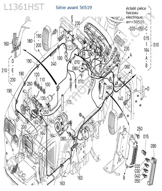 Faisceau avant (serie avant 50519) KUBOTA L1361