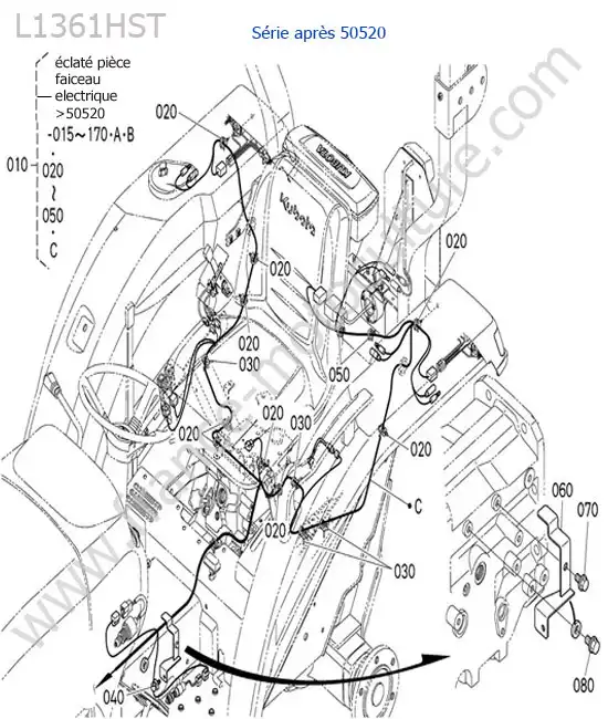 Faisceau arriere (serie apres 50520) KUBOTA L1361