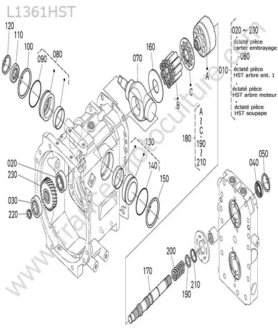 Arbre entree hst KUBOTA L1361