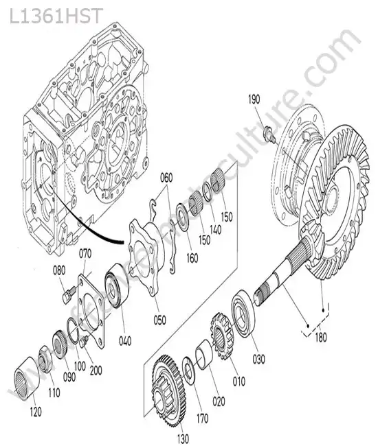Pignon conique arriere KUBOTA L1361