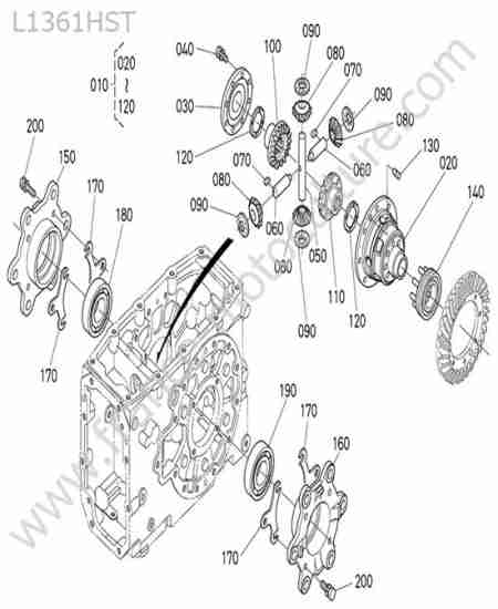 KUBOTA - L1361 : Differentiel arriere
