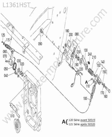 KUBOTA - L1361 : Levier prise force