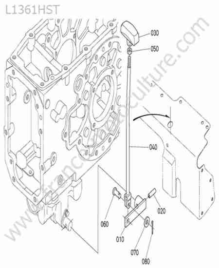 KUBOTA - L1361 : Levier transmission avant