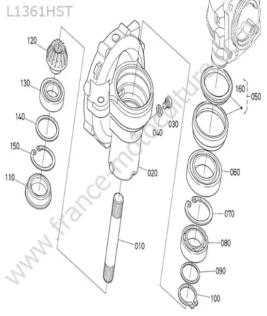 Carter reducteur droit KUBOTA L1361
