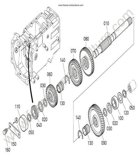 Arbre renvoi KUBOTA L3200