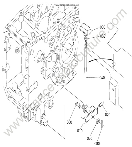 Levier roues AV KUBOTA L3200