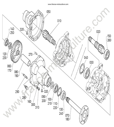 Essieu AR KUBOTA L3200