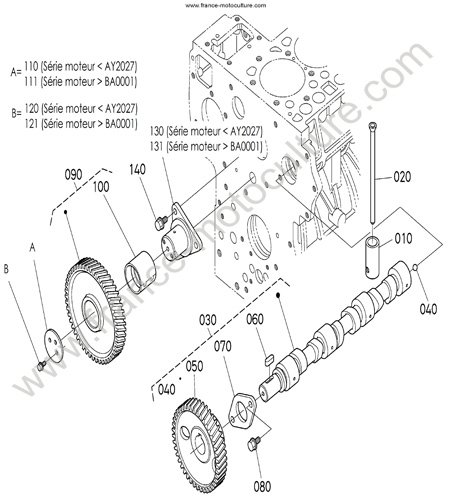 Arbre cames KUBOTA L3200