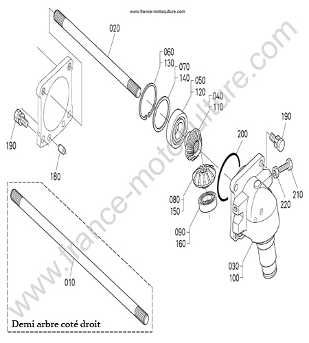 Arbres pont AV KUBOTA L3200