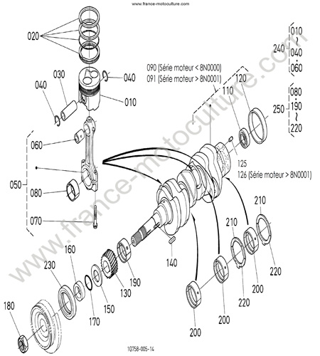 Pistons / vilebrequin KUBOTA L3200