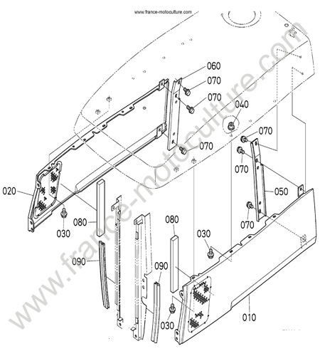 Capot lateral 1 KUBOTA L3200
