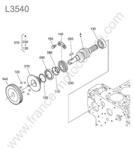 Arbre came pompe KUBOTA L3540