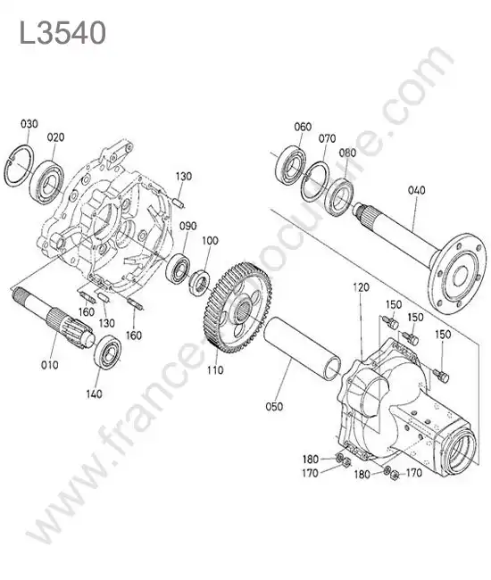 Pont arriere gauche KUBOTA L3540