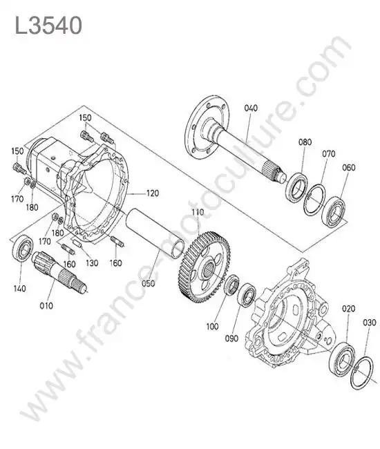 Pont arriere droit KUBOTA L3540