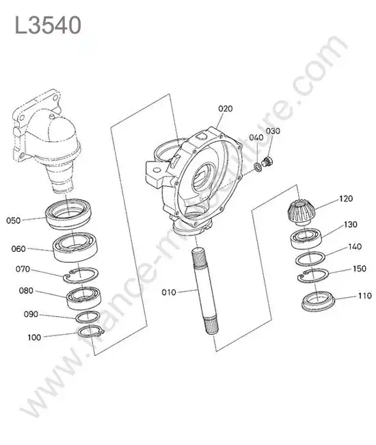 Carter reducteur avant gauche KUBOTA L3540