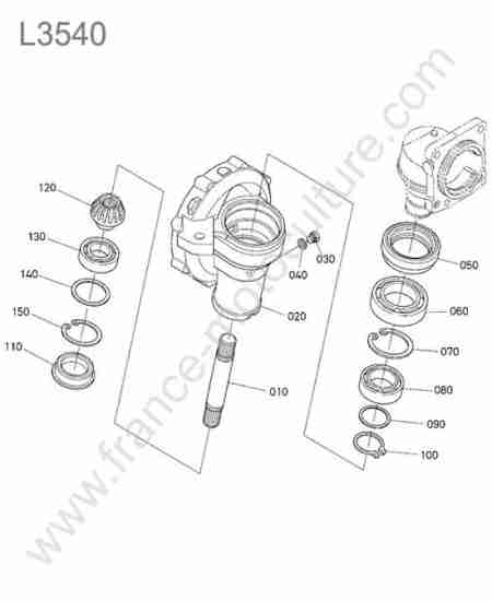 KUBOTA - L3540 : Carter reducteur avant droit