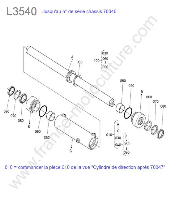 Verin direction > 70046 KUBOTA L3540