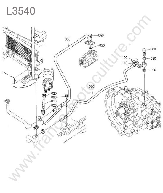Tuyau radiateur huile KUBOTA L3540
