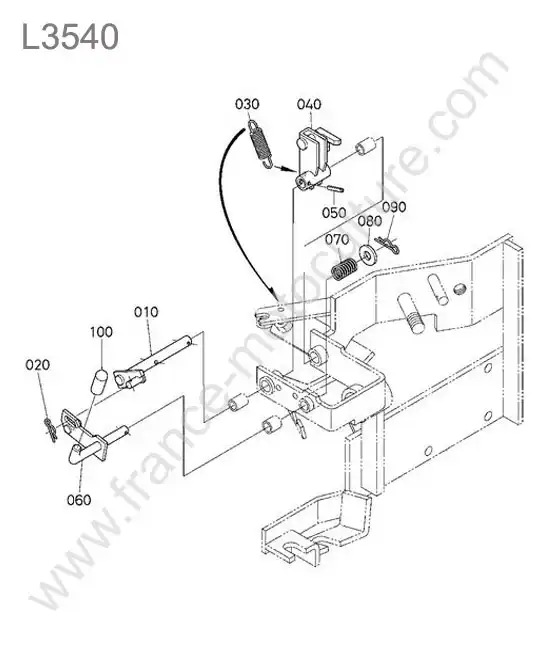 Levier serrure chargeur KUBOTA L3540