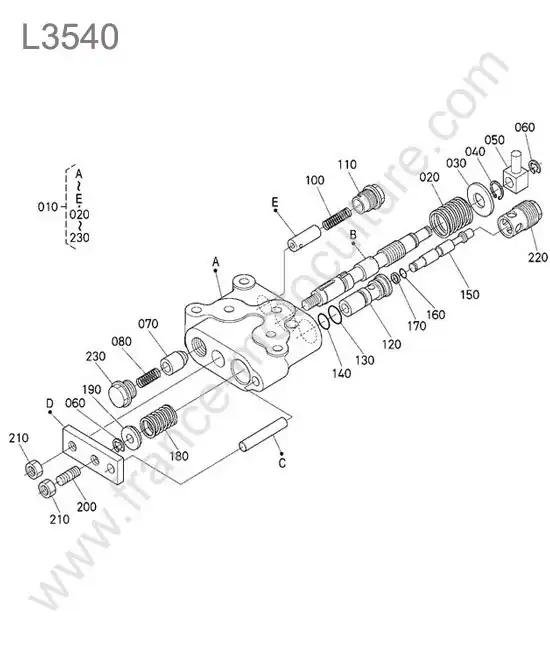 Distributeur relevage KUBOTA L3540