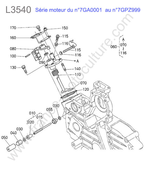 Limiteur regime 7ga0001 a 7gpz999 KUBOTA L3540