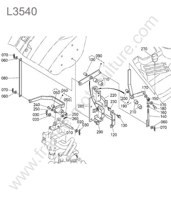 Levier controle auxiliaire KUBOTA L3540