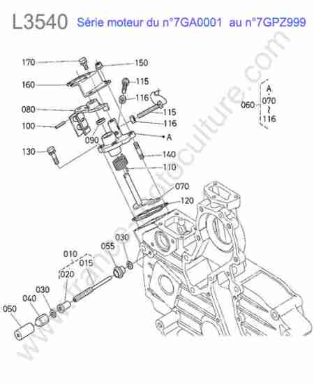 KUBOTA - L3540 : Limiteur regime 7ga0001 a 7gpz999