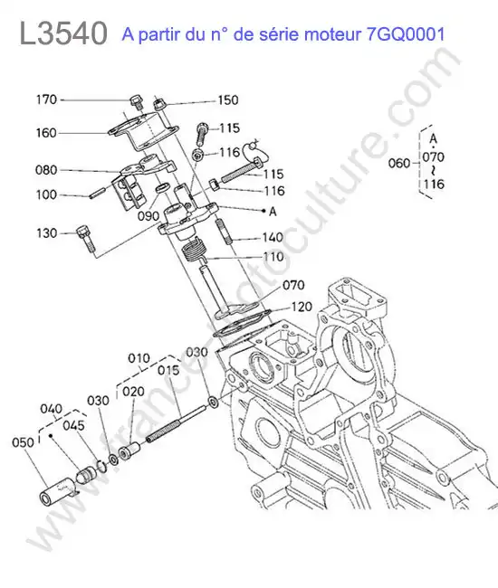 Limiteur regime > 7gq0001  KUBOTA L3540