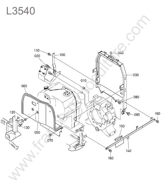 Pilier capot KUBOTA L3540