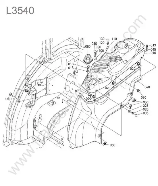 Tableau levier gauche KUBOTA L3540