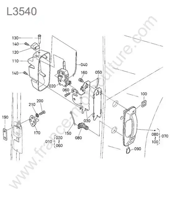 Serrure porte gauche KUBOTA L3540