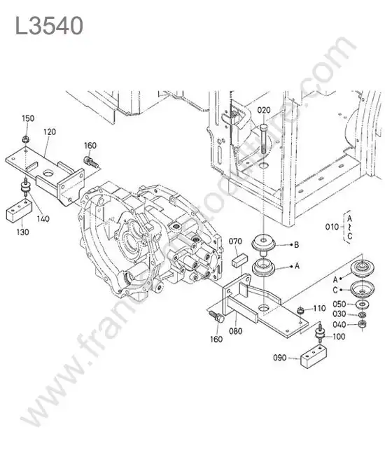 Support cabine avant KUBOTA L3540