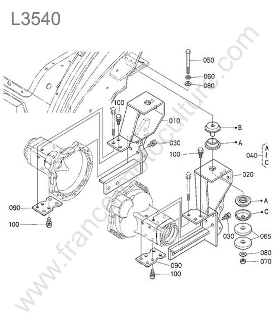 Support cabine arriere KUBOTA L3540