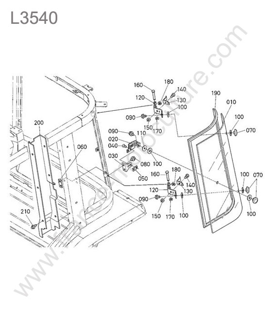 Vitre arriere gauche KUBOTA L3540