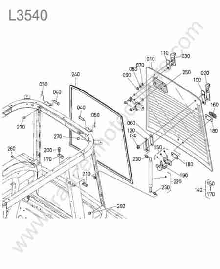 KUBOTA - L3540 : Vitre arriere