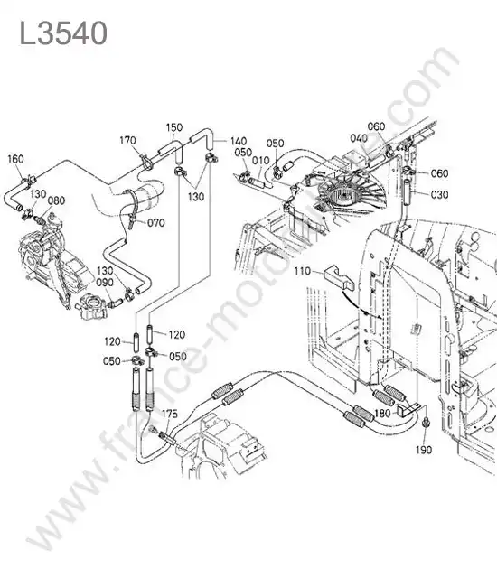 Flexibles chauffage KUBOTA L3540