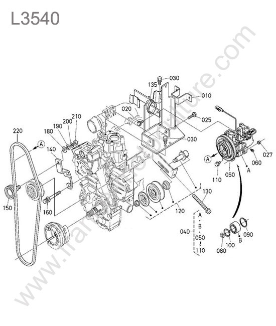 Compresseur climatisation KUBOTA L3540
