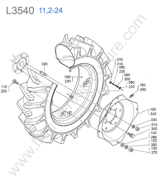 Roue arriere 11.2-24 KUBOTA L3540