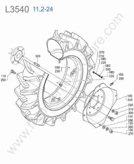 KUBOTA - L3540 : Roue arriere 11.2-24