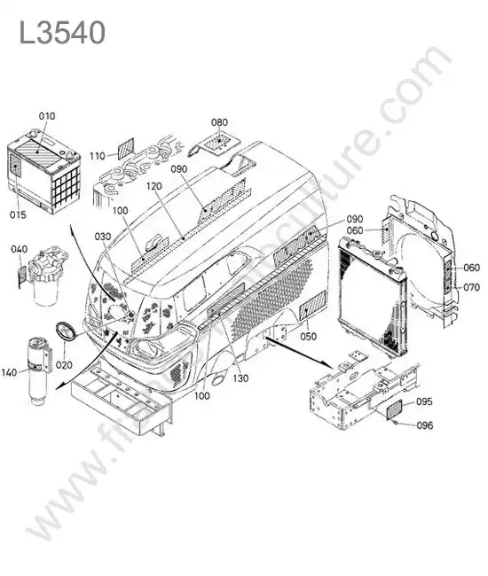 Etiquettes avant KUBOTA L3540