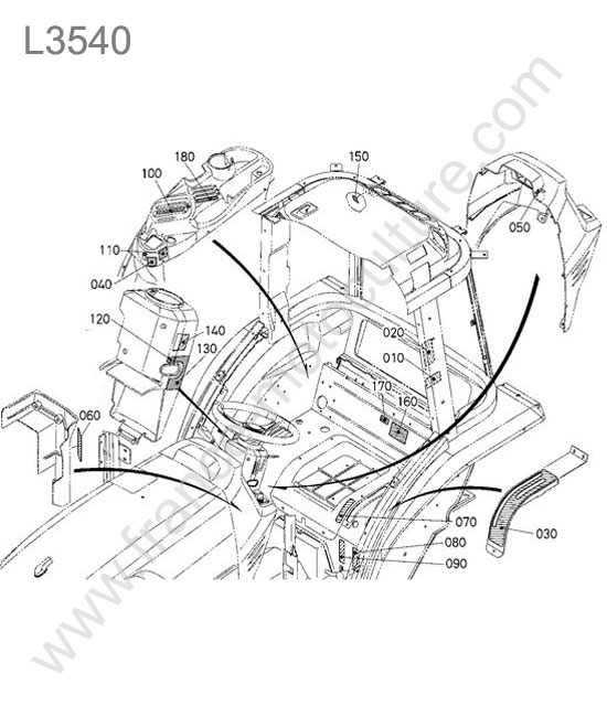 Etiquettes interieur cabine KUBOTA L3540