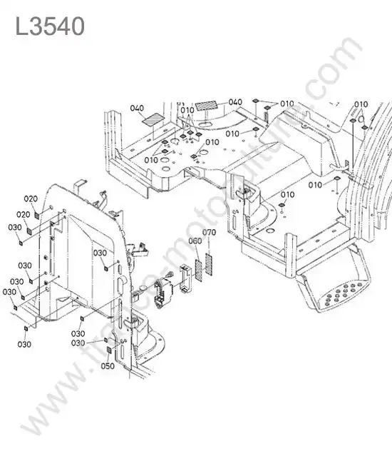 Etiquettes marche pied KUBOTA L3540