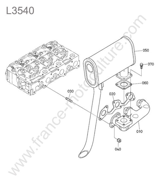 Echappement KUBOTA L3540