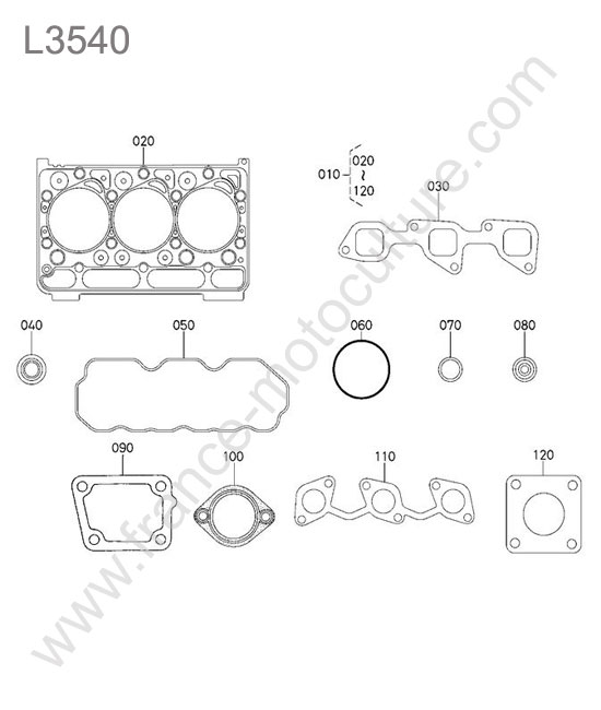 Pochette joints superieurs KUBOTA L3540