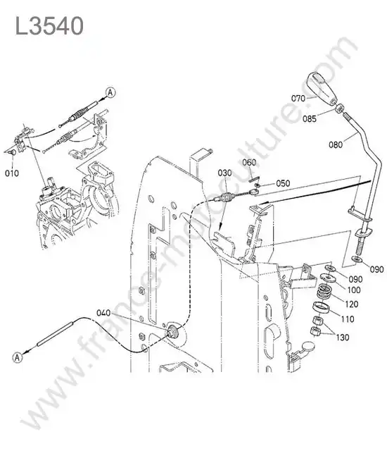 Levier accelerateur KUBOTA L3540