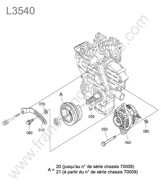 Alternateur KUBOTA L3540